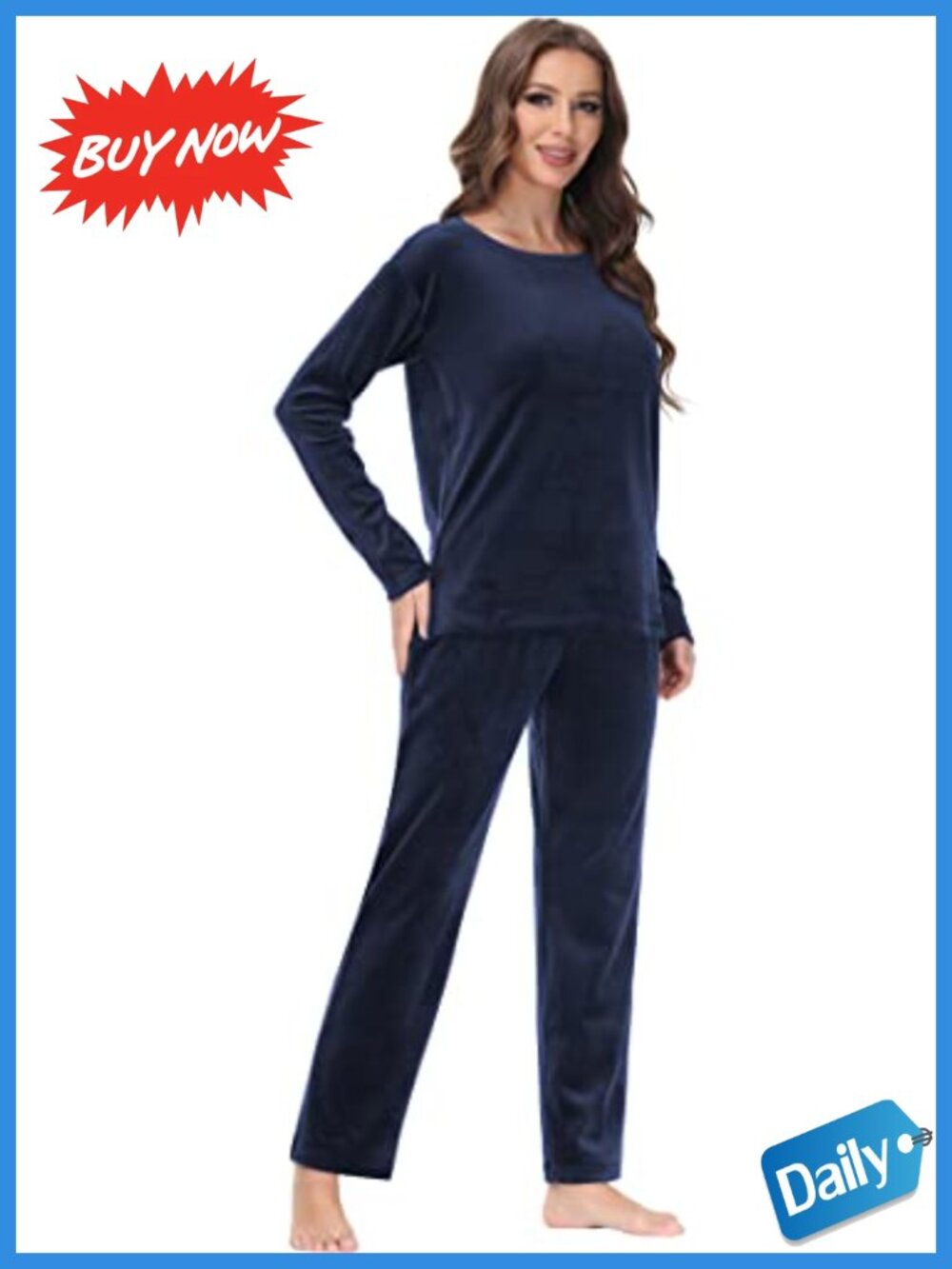 Velour Tracksuit Set Crewneck Top Straight Leg Pants Loungewear